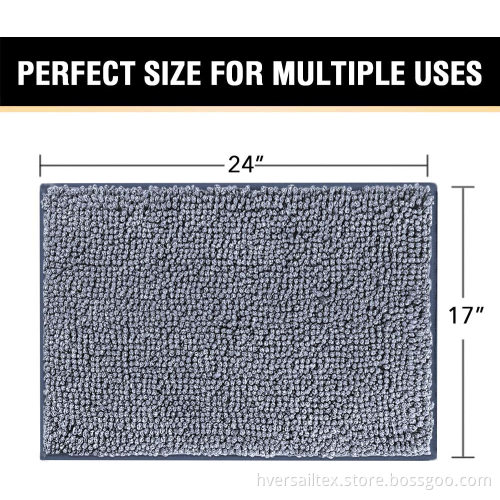 Ultra Thick Non-Slip Chenille Bath Mat for Bathroom